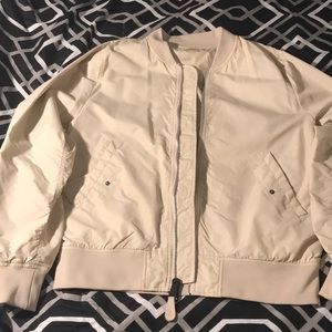 Cream Colored Bomber Jacket